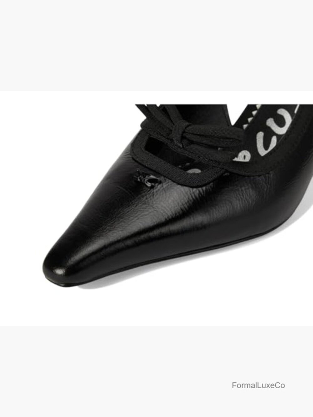 Women's Slingback Pumps with Pointed Toe and Kitten Heel - Picture 6 of 7